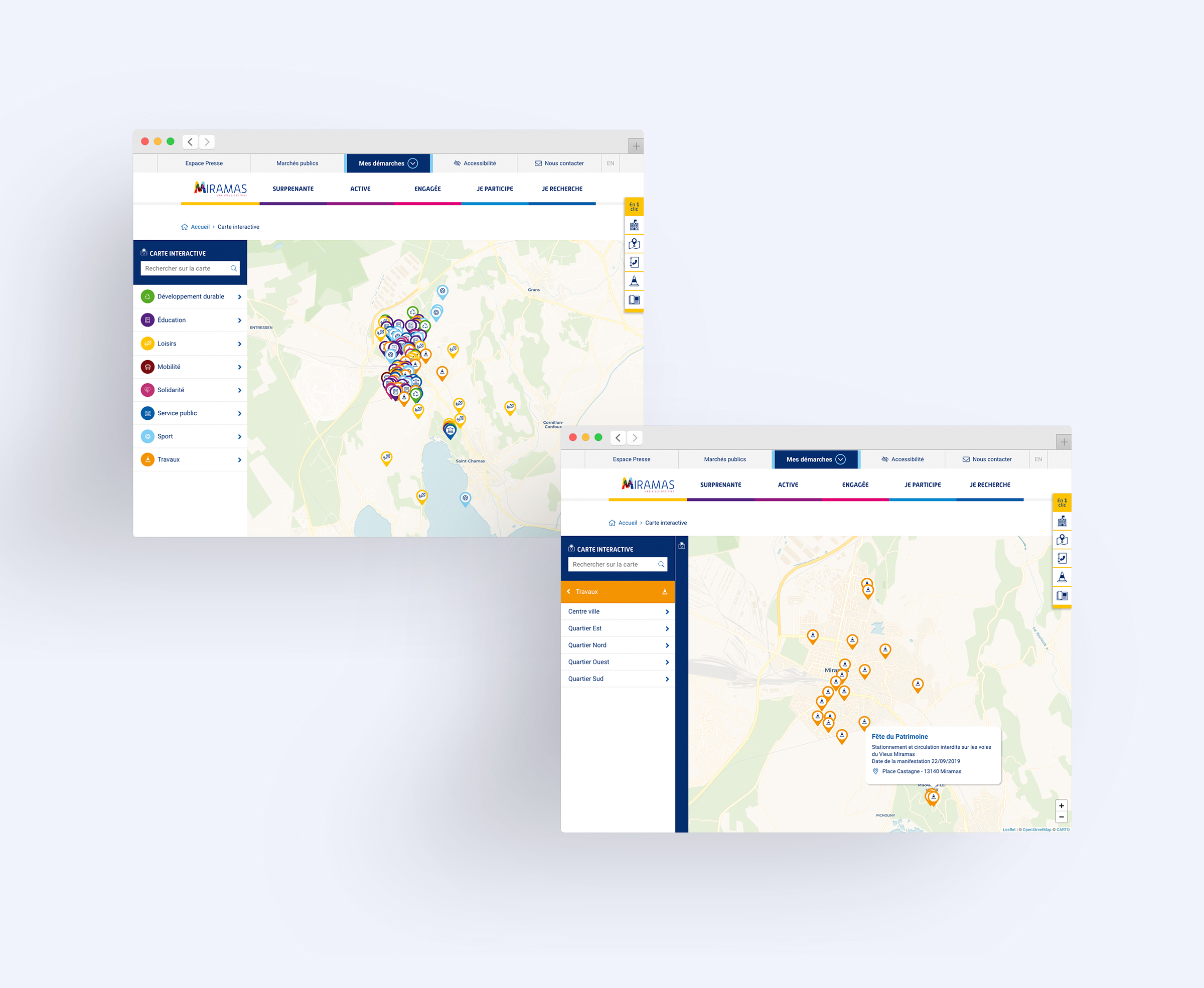 Miramas conception et production site internet carte interactive