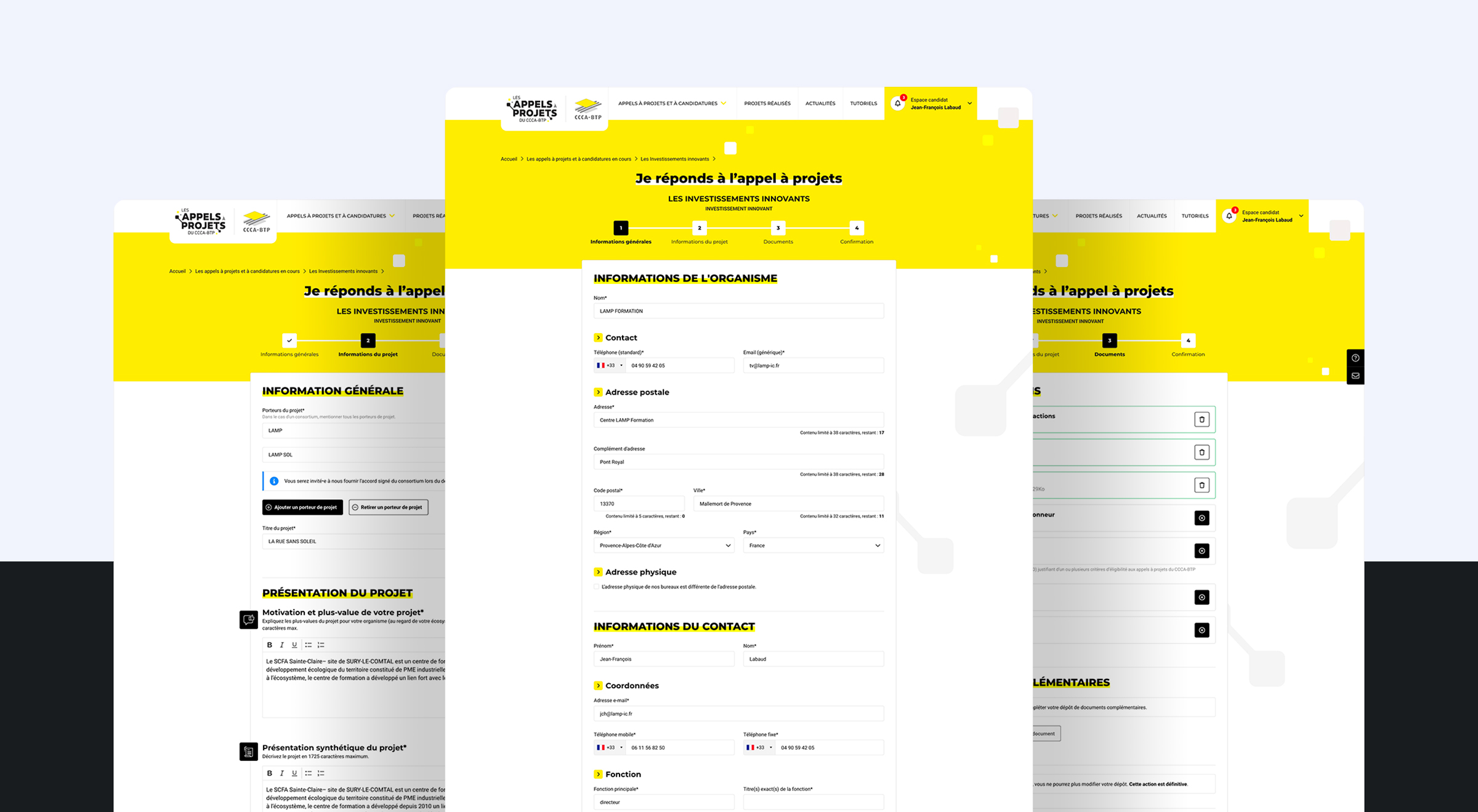 site appels à projets page de réponse